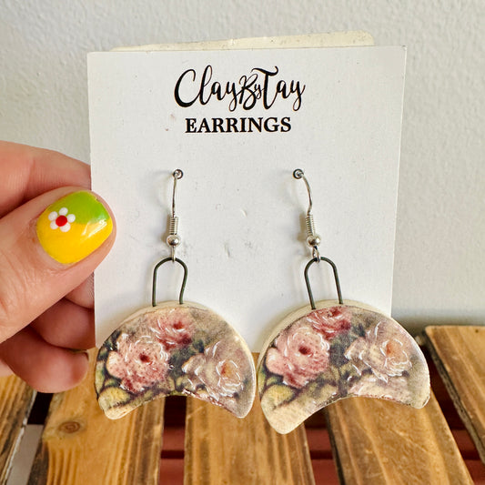 Roses Statement Floral Dangle Earrings