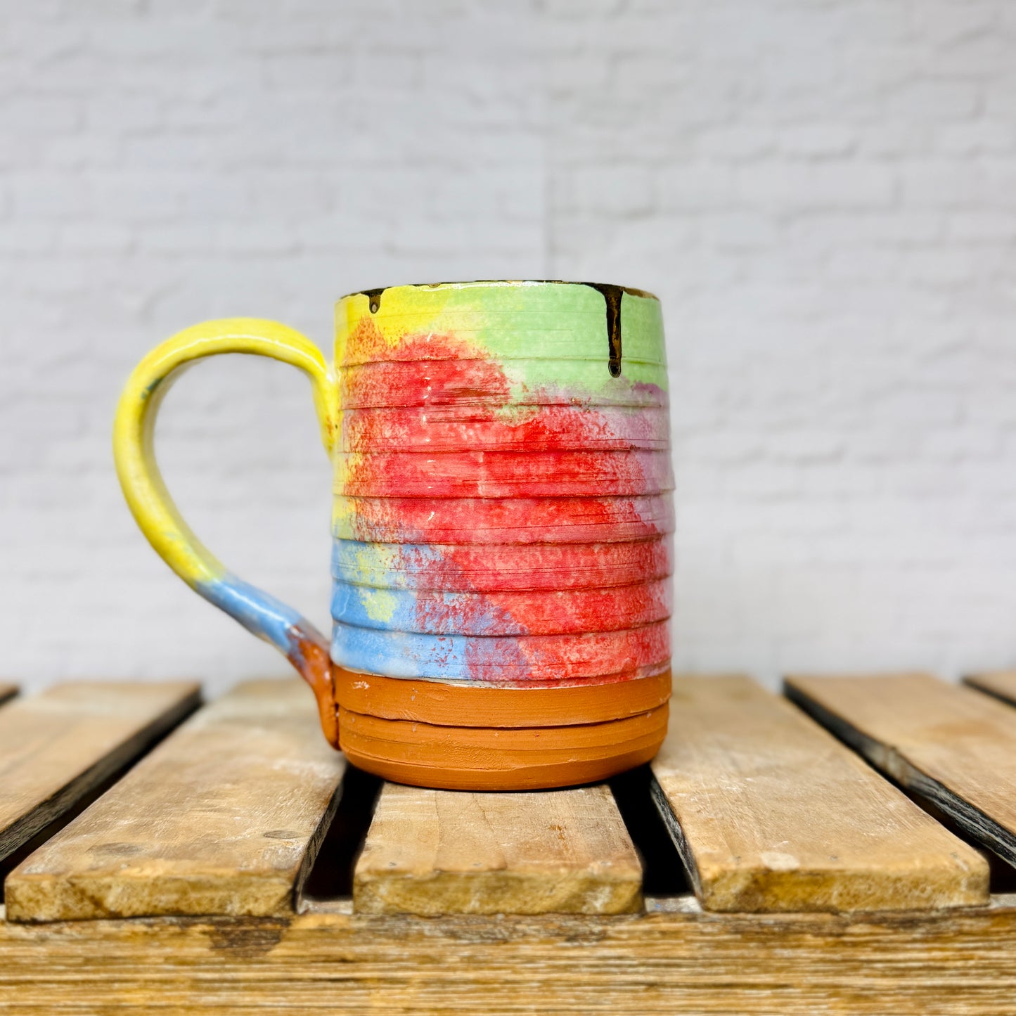 Groovy Mug: Rainbow with Gold Drip (Multiple Styles)