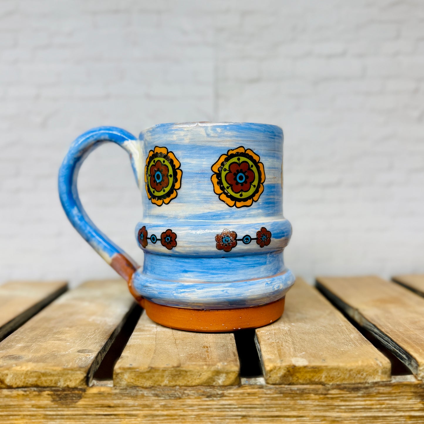 Groovy Mug: Blue with Vintage Pattern