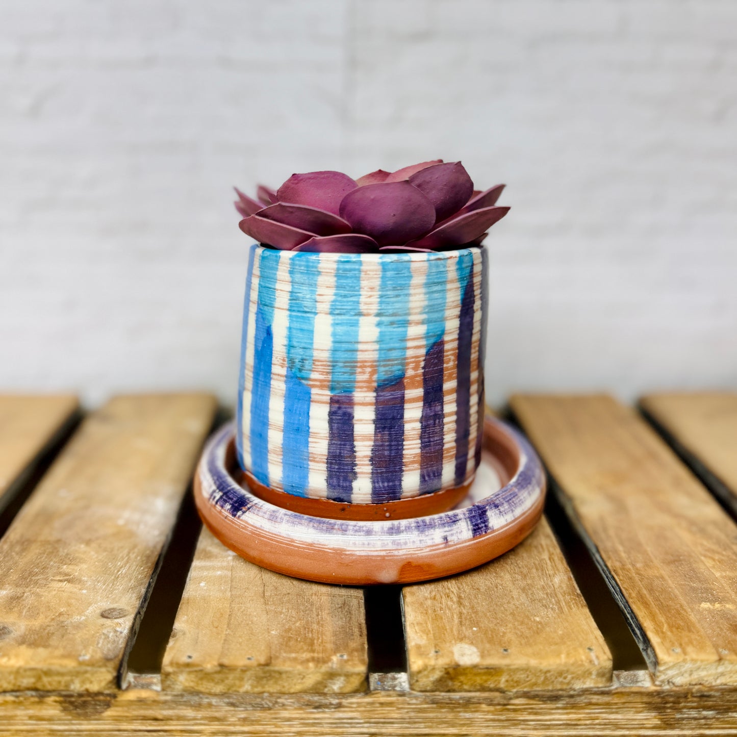 Cool Colors Striped Planter