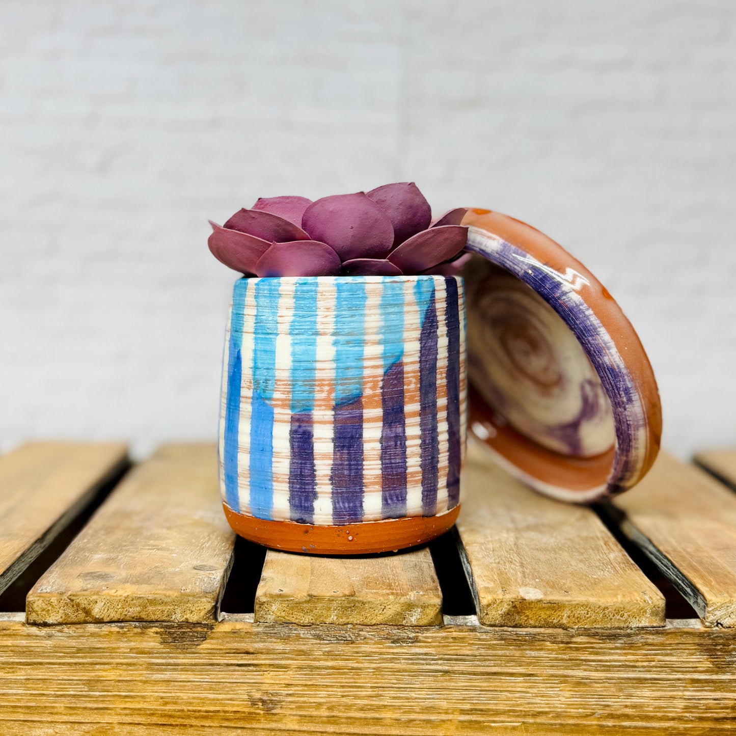Cool Colors Striped Planter