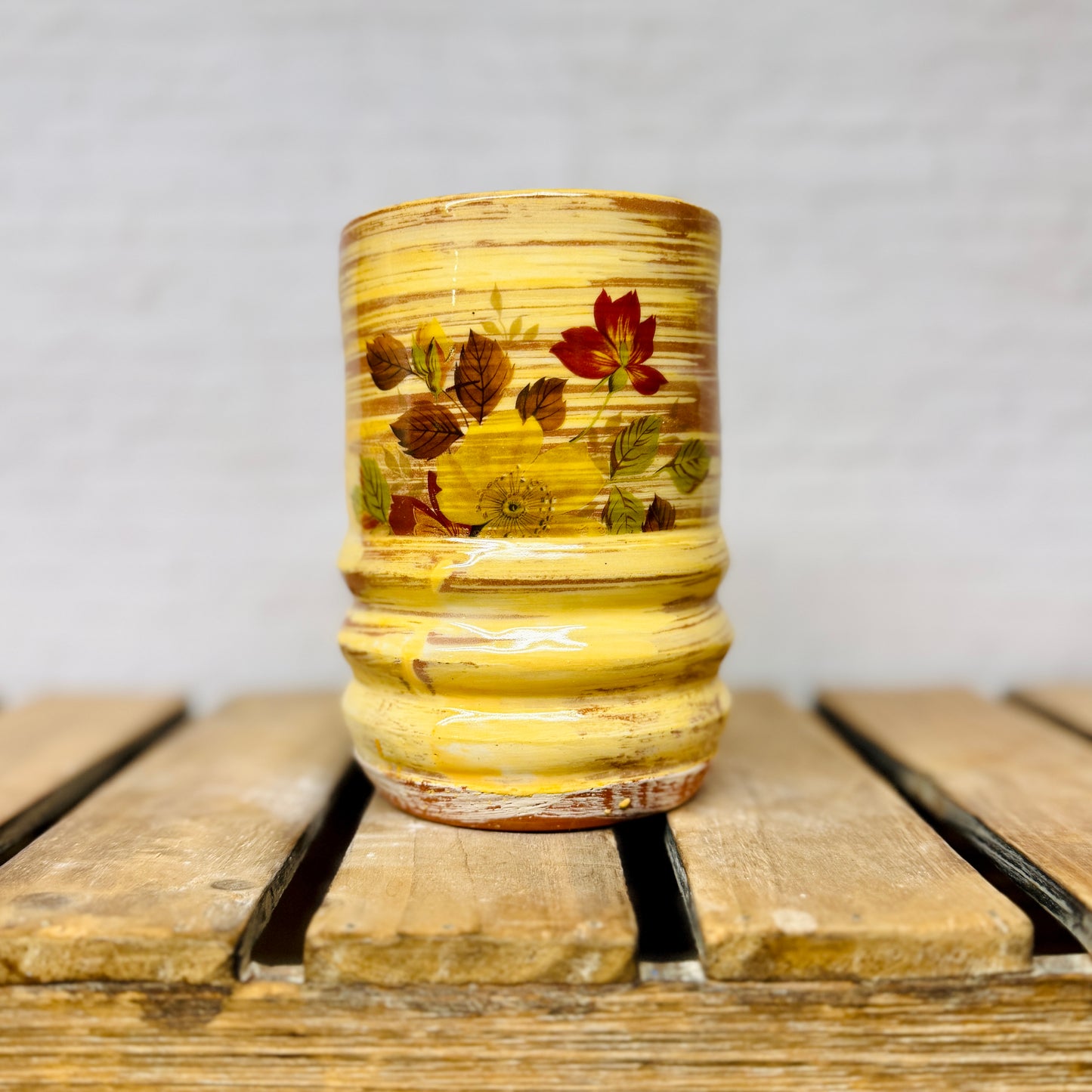 Yellow Floral Vessel