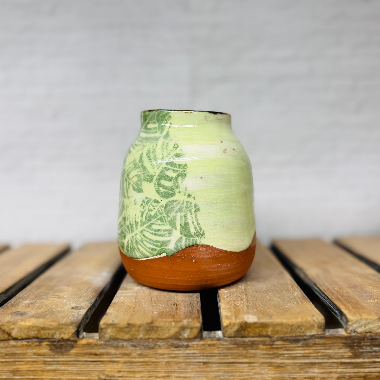Green Monstera Leaf Bottle