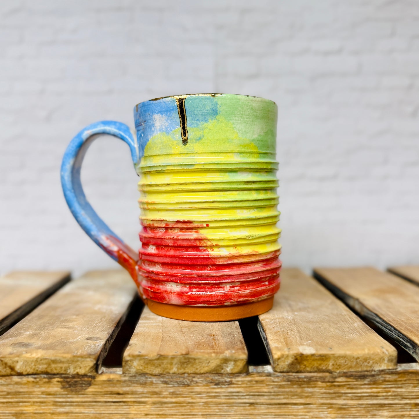 Groovy Mug: Rainbow with Gold Drip (Multiple Styles)
