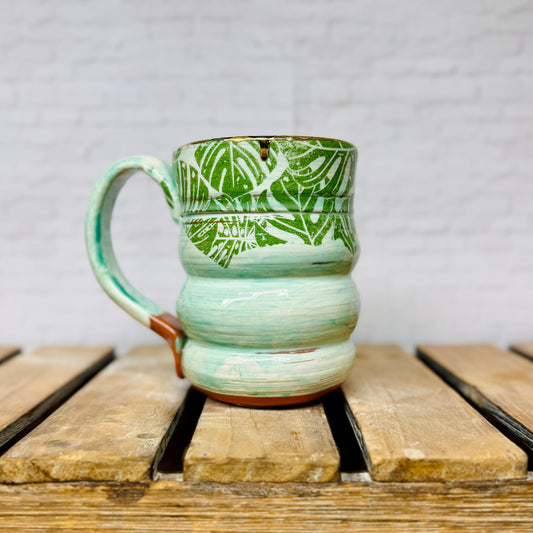 Groovy Mug: Green Monstera Leaf Mug