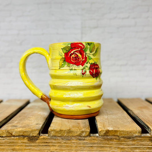 Groovy Mug: Yellow with Red Roses (aka Princess Belle)